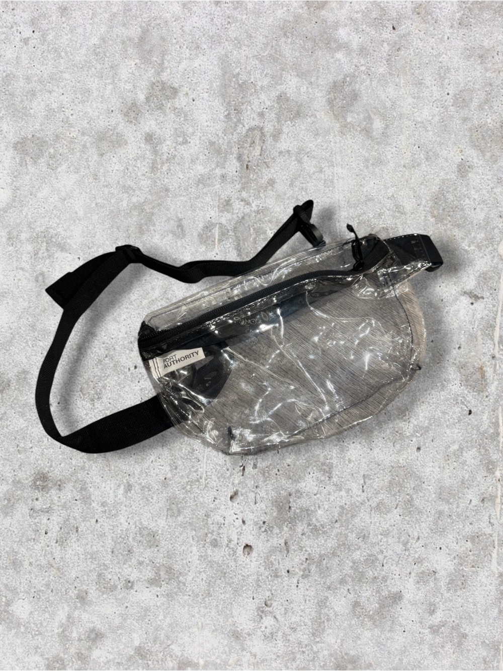 NEW Port Authority Clear Waist Bag with Black Strap - Perfect for Concerts/Games